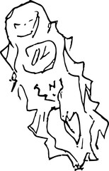 Handmade brush and. abstract shape