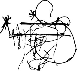 Brush Handmade brush and. abstract shape VECTOR