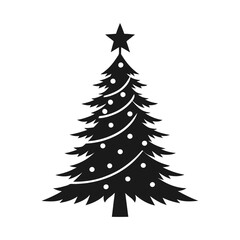 christmas tree silhouette vector illustration