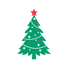 Obraz premium christmas tree silhouette vector illustration