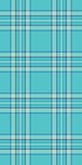 Teenager textile plaid seamless, creative vector texture pattern. Pure fabric tartan background check in cyan and teal colors.