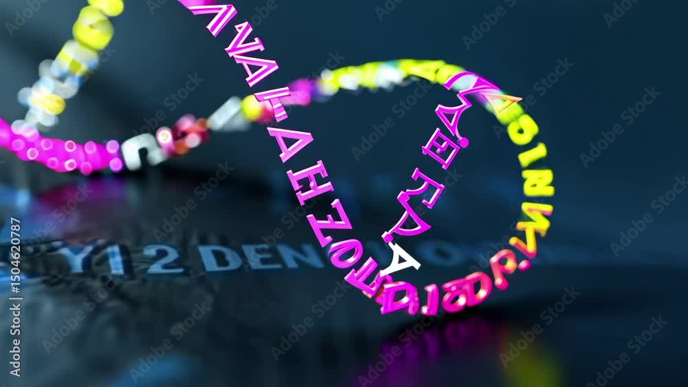 Leinwandbilder Colorful abstract 4k animation of floating letters creating shapes and forming patterns in a stylish digital environment