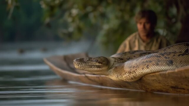 A dramatic encounter with a python on an Amazon boat