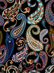 Paisley design Shawl pattern. Seamless Asian Textile Background. Damask seamless pattern, paisley pattern, traditional unique elegant and classic ethnic design