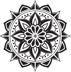 Here's your sentence:

Abstract floral ornament with an ornate round design, a seamless vector illustration of a vintage sun flower pattern, perfect for nature-inspired art and decoration