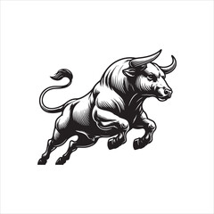 Obraz premium Bull Rodeo Showdown – Cowboy Riding a Bucking Bull in Action