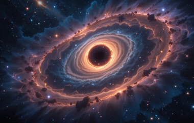 Fototapeta premium Stunning quasar illuminates cosmos with vibrant colors and swirling gases this celestial scene