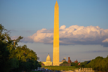 Washington Monument at dusk