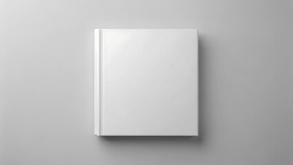 Clean and minimalist blank white book cover mockup on a gray background