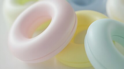 Pastel Donut Shaped Candies Sweet Treats Background