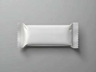 Isolated blank white food bar packaging mockup with clean design on gray background