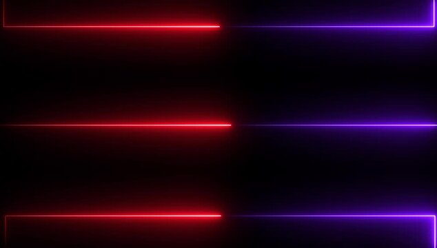 Abstract basically colorful neon lines moving background 4k animation. neon line Black background on reverse.