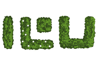 Top view plant landscape garden bushes element isolated set. Vector flat graphic design illustration