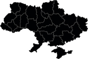 Ukraine Political Map with States 