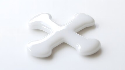 Obraz premium Abstract White Glossy X Shape 3D Render