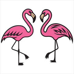 Obraz premium Elegant Black Flamingo Vector Art Design