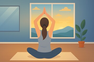 Obraz premium Yoga poster design in vector style. 
