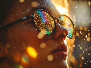 Chrono-Suspended Rain Lenses - Dichroic Atmospheric Prisms Magnifying Warped Sunlight through Liquid Optical Distortion