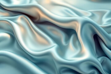 Fototapeta premium Elegant draped light blue silk fabric texture background