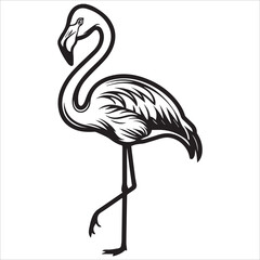 Obraz premium Elegant Black Flamingo Vector Art Design