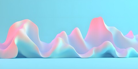 Abstract Pastel Wave Background, Fluid Gradient, Soft Hills, 3D Render