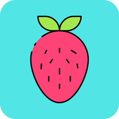 Red strawberry single vector icon illustration