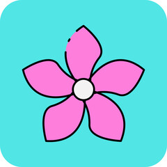 Simple flower single vector icon illustration