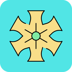 Sharp flower single vector icon illustration