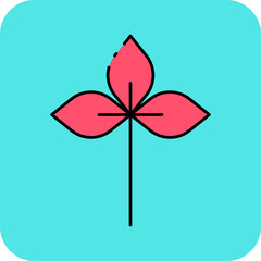 Small leaf single vector icon illustration