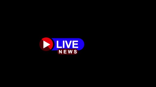 Breaking News intro template animation on black background, breaking news background for tv channel.