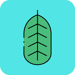 Dark green leaf single vector icon illustration