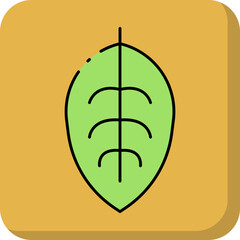 Inverted leaf single vector icon illustration