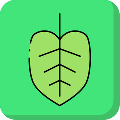 Light green leaf single vector icon illustration