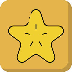 Star fruit single vector icon illustration