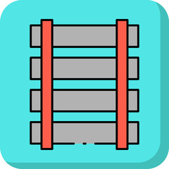 Train track single vector icon illustration