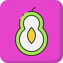 Sweet avocado single vector icon illustration