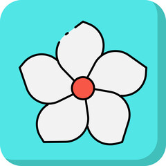 White flower single vector icon illustration