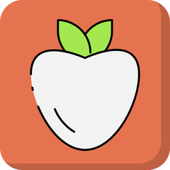 White strawberry single vector icon illustration