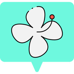 Flower single vector icon illustration