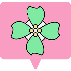 Green flower single vector icon illustration