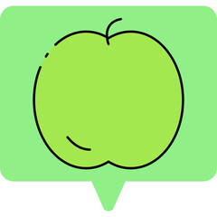 Green apple single vector icon illustration