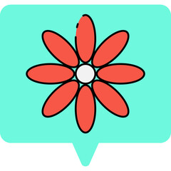 Oval flower single vector icon illustration