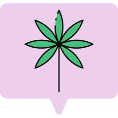 Weed single vector icon illustration