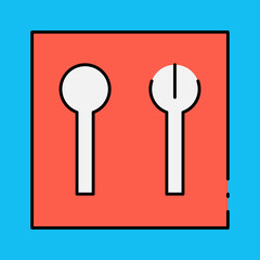 Hand doors single vector icon illustration