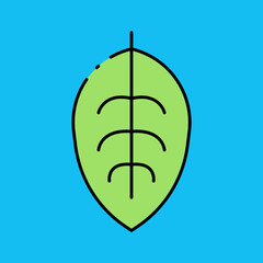 Inverted leaf single vector icon illustration