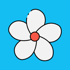 Roundeed flower single vector icon illustration