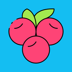 Cherries single vector icon illustration