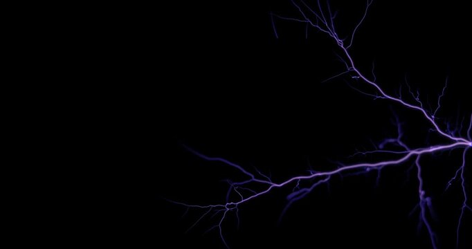 Lightning. Electric arc, discharge on a black background. Sparkling lightning.