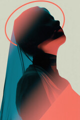 Contemplative Silhouette with Halo.