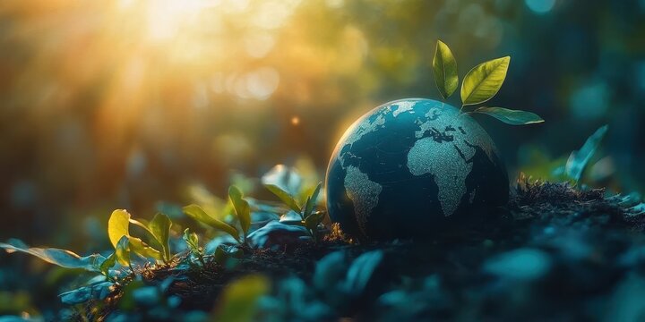 Environmental and business technology concept. Sustainable development. SDGs. Eco friendly earth.